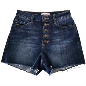 ❔ GUESS High Waist Button Front Cut Off Short Shorts Size 26